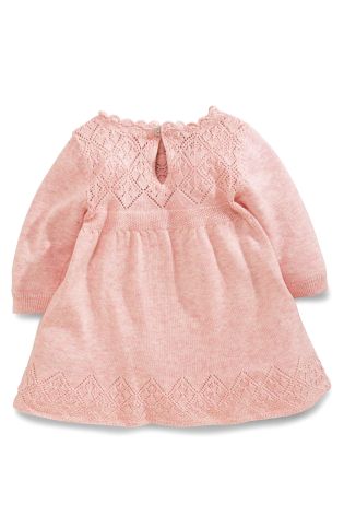 Pink Knitted Jumper Dress (0-18mths)